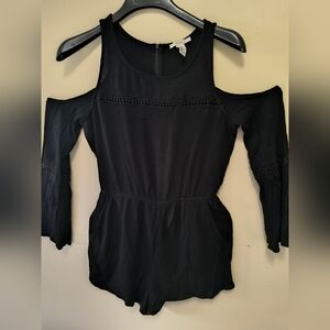 Forever 21 Black Cold Shoulder Blouse